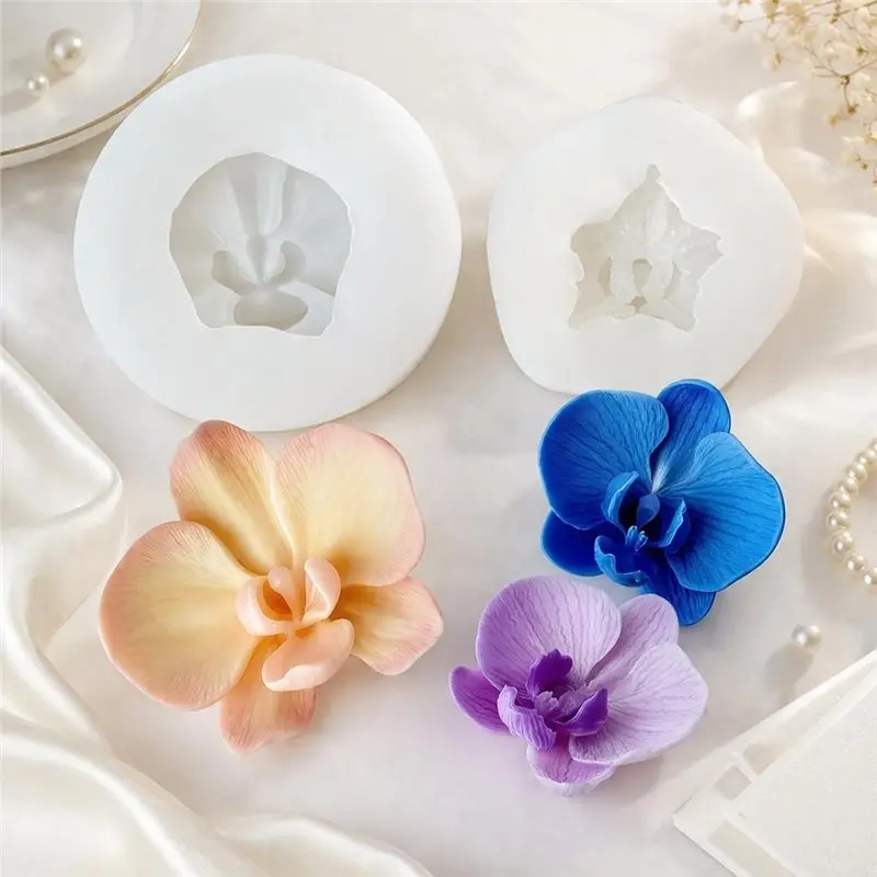 ABDJ-Epoxy Resin 3D Flower Mold, 2 Pcs For Fondant Chocolate Candle For Phalaenopsis Orchid Cake Silicone