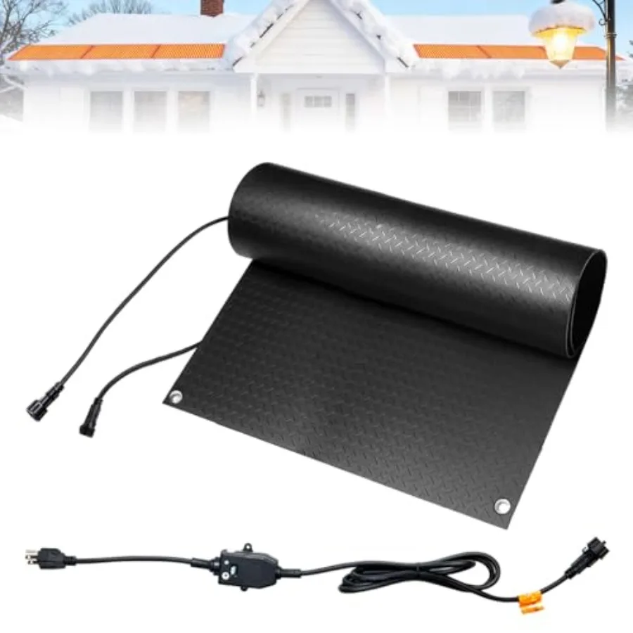 

Heated Snow Melting Mats 30" x 60" Non-Slip Rubber Outdoor Electric Snow Heating Mats for Fast Iceand Snow Removal Waterp