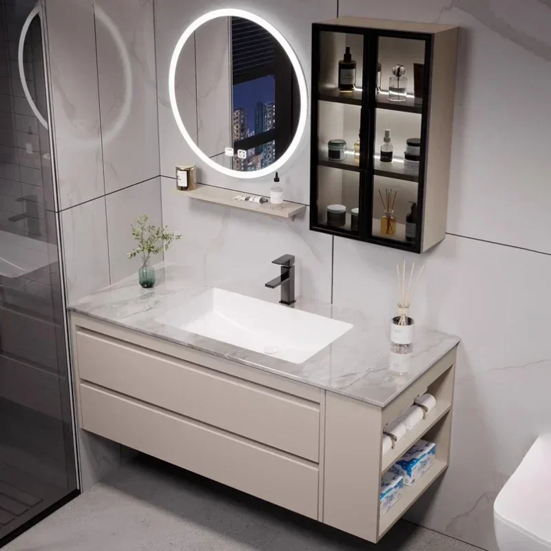 

Bathroom Cabinet Closed Storage Toilet Wall Shelf Column Washbasin Sink Under Multipurpose Vanity Sink Furniture Luxury Base