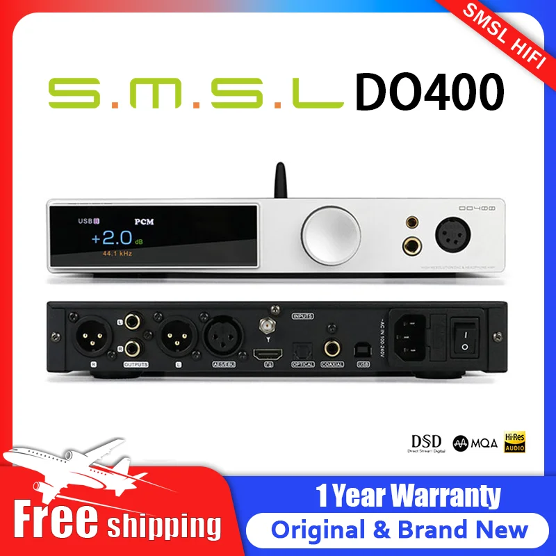 

Полный сбалансированный аудиодекодер SMSL DO400 ES9039MSPRO XMOS XU316 DAC PCM32bit/768kHZ DSD512 Bluetooth MQA-CD усилитель для наушников