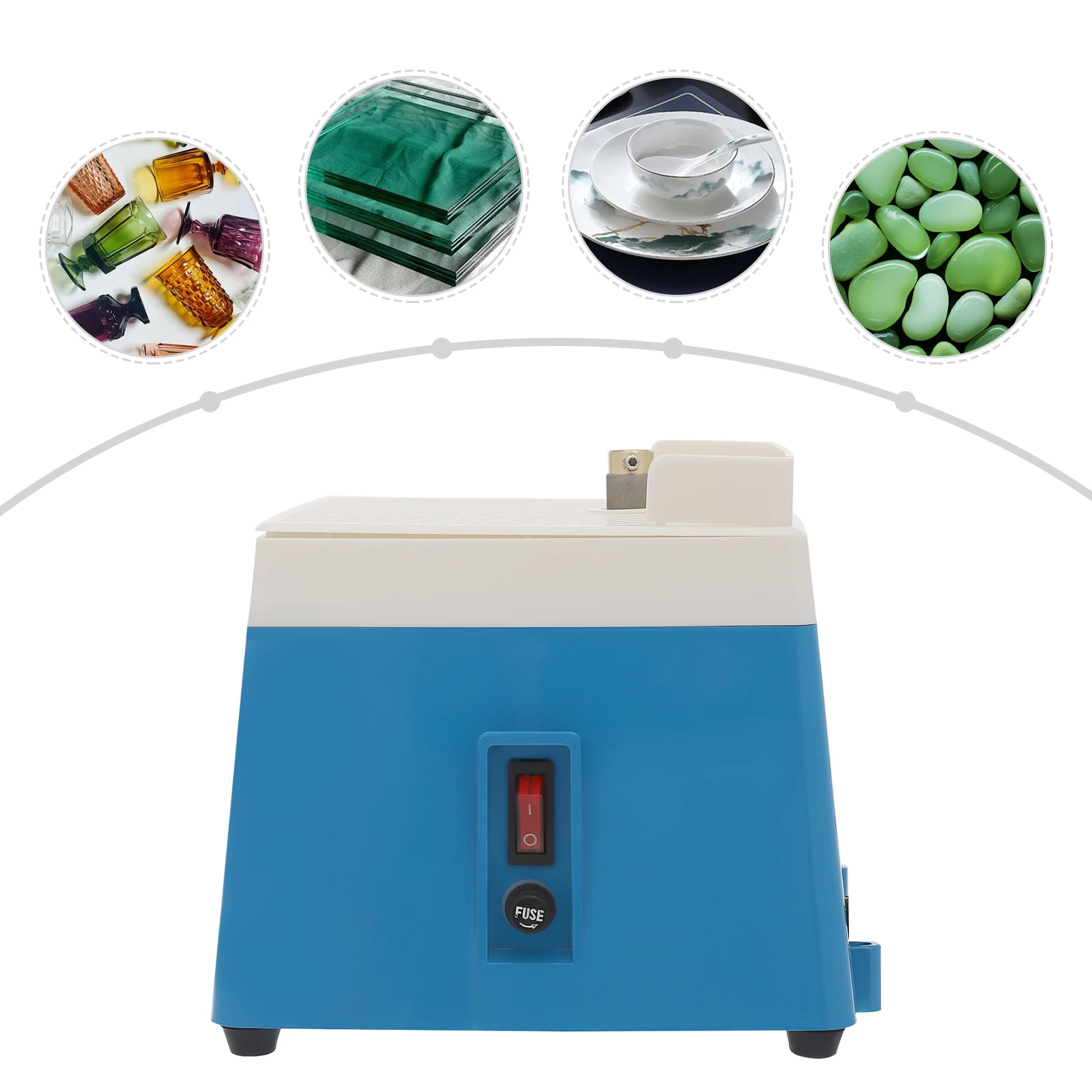 Automatic Mini Industrial Stained Grinding Desktop w/Grinding Wheel 4200r/Min for Glass Diamond Ceramics Art DIY