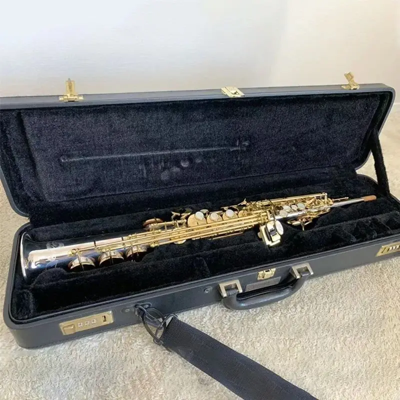 Original 9937 one to one structure Bb professional high-pitched saxophone all-silver button gold-plated SAX high-quality sound