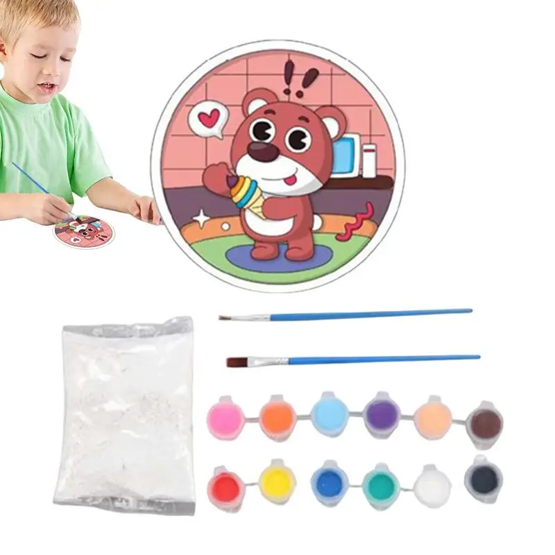 

Kids Art Plaster Children DIY Painting Toy Plaster Arts Improve Hands-On Ability Boys Girls Toys For Kindergarten Classroom Earl