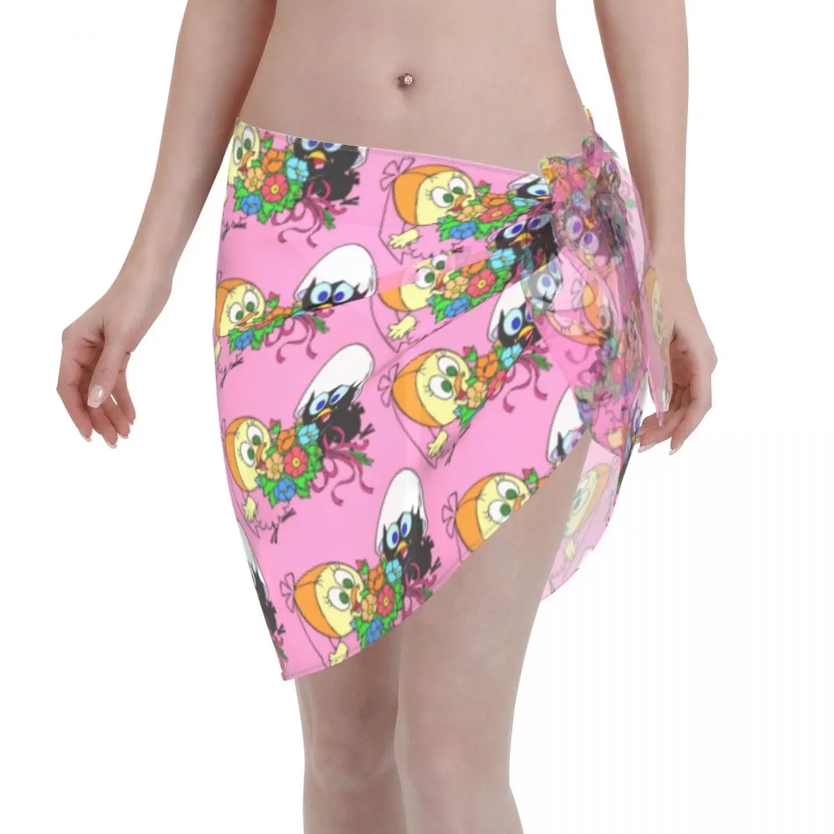 

Custom Calimeros Women Short Sarongs Beach Wrap 3D Print For Swimwear Beach Bikini Wrap Dress Swimsuit Coverups