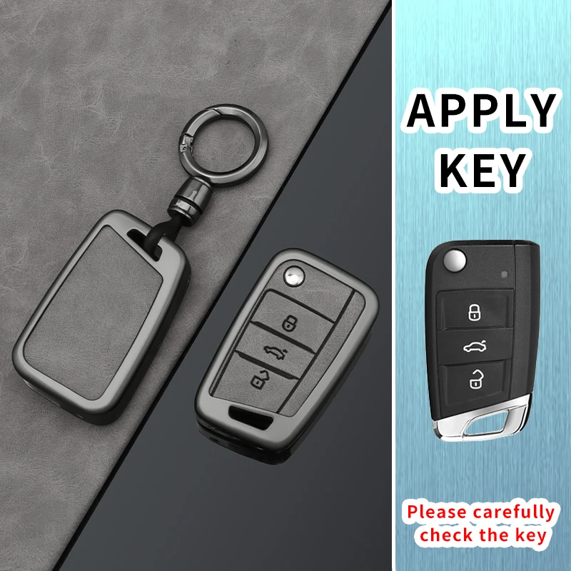 Suitable For Volkswagen VW Polo Golf 7 Passat Tiguan MK2 Beetle Ateca Caddy T5 Metal Leather Key Case Car Key Accessories Gadget view 2