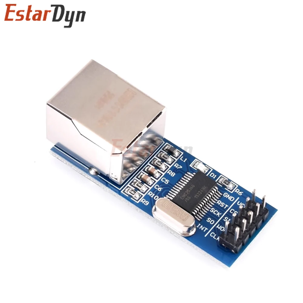 وحدة شبكة إيثرنت ENC28J60 مع واجهة SPI، 10Base-T PHY، 3.3 فولت لمشاريع إنترنت الأشياء Arduino PIC STM32 DIY