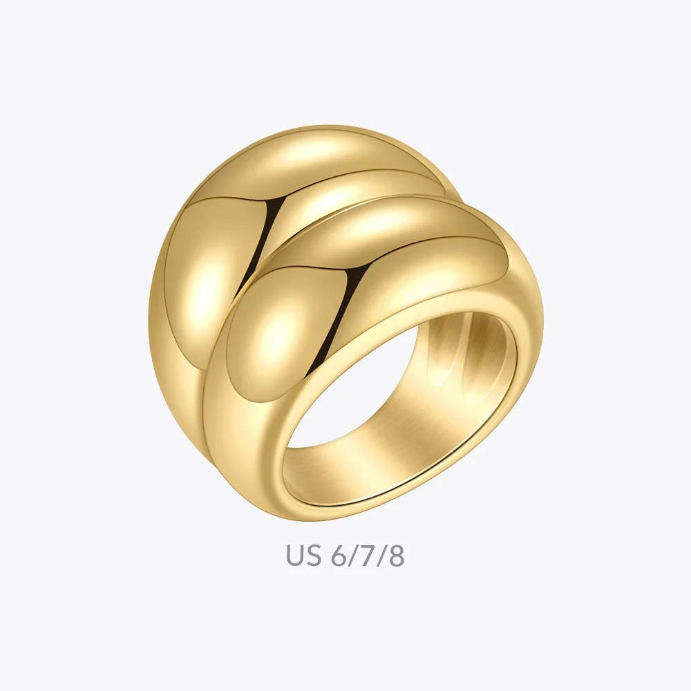 ENFASHION Punk Double-layer Stainless Steel Rings For Women Fashion Jewelry Gold Color Ring Men Party 2021 Bague Femme R214134