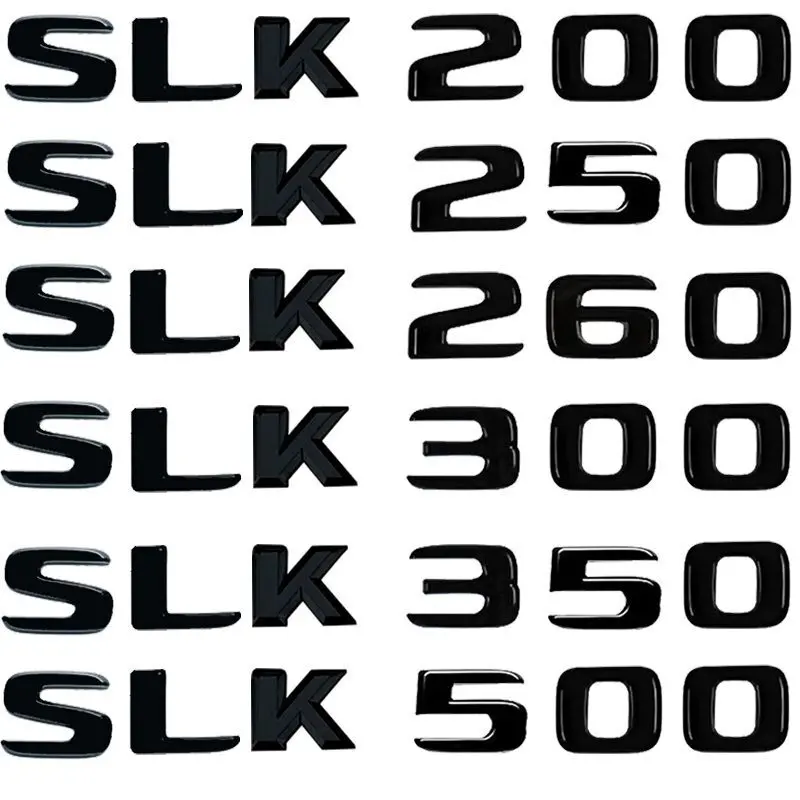 

3D ABS Car Rear Trunk Letter Emblem Badge Decals Sticker For Mercedes Benz SLK63 R170 R171 4MATIC SLK200 SLK300 SLK350 SLK250