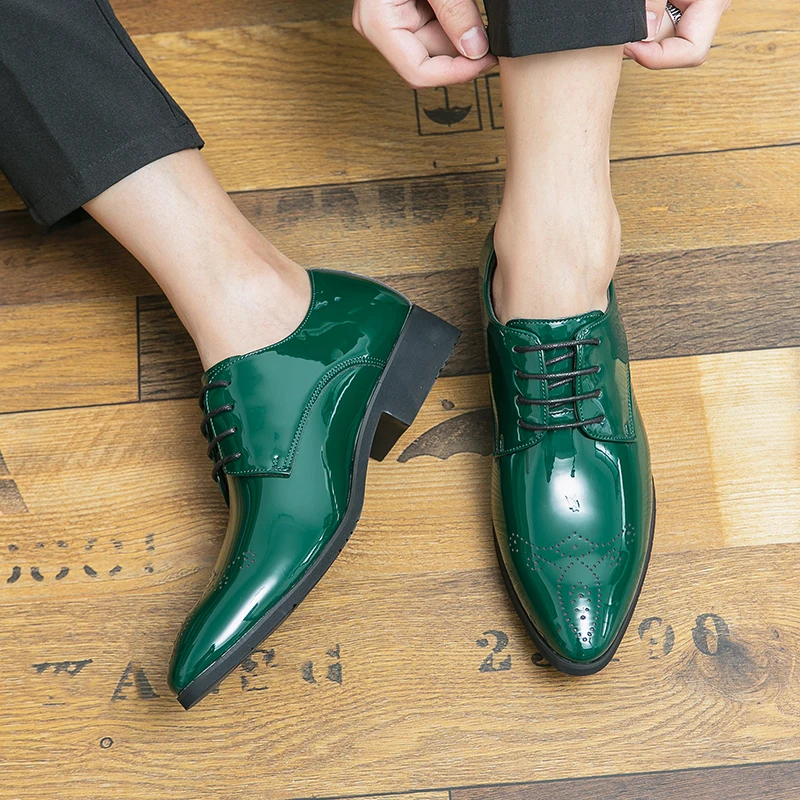green emerald velvet dress BRAVO Men Dress Shoe PROM-2 Loafer Shoe for Prom & Wedding GREEN main image 1