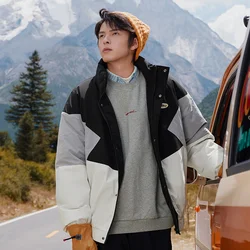 Semir Cotton Padded Coat Men 2022 Winter New Coat Oversize Letter Splicing Warmth American Retro Sports Style