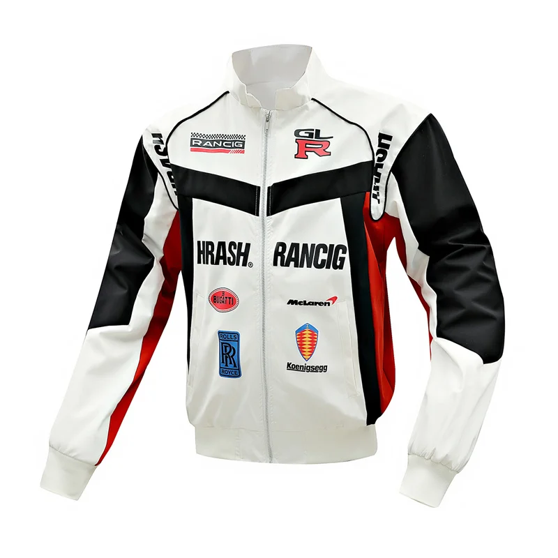 Motorcycle Uniform Jacket Men's Vintage Baseball Biker Jackets Waterproof Windproof Racing Coat Men Loose Outerwear Spring Fall