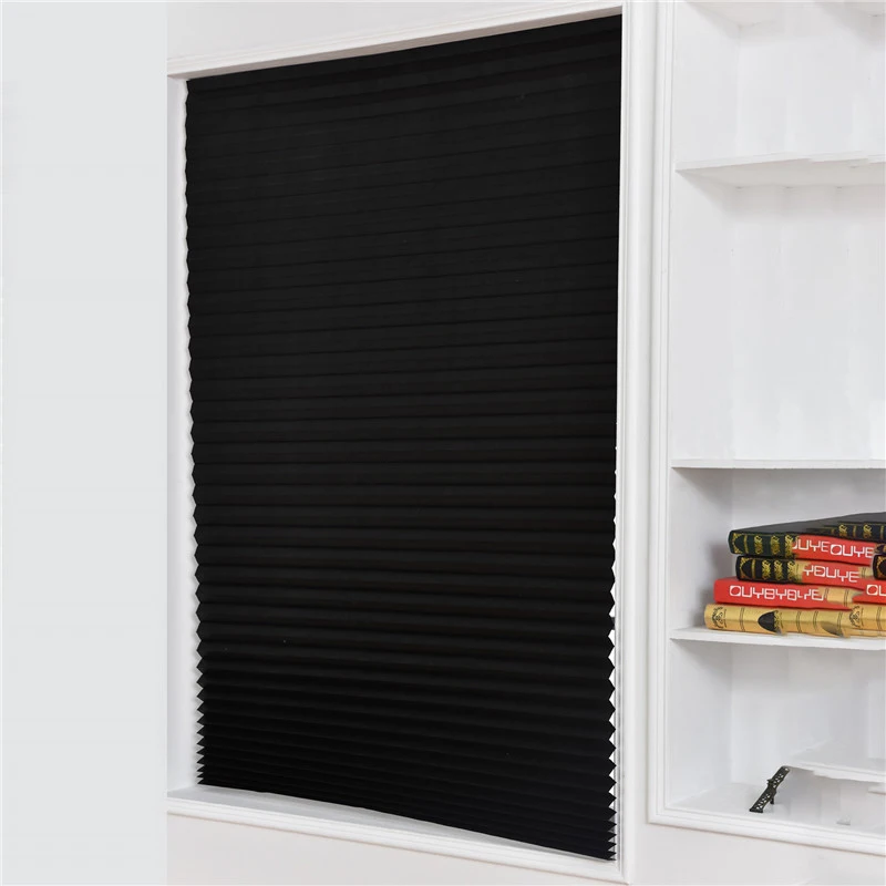 2Pcs Self-Adhesive Pleated Non-Woven Blinds Bathroom Balcony Shades Half Blackout Windows Curtains For Bedroom Living Room ﻿