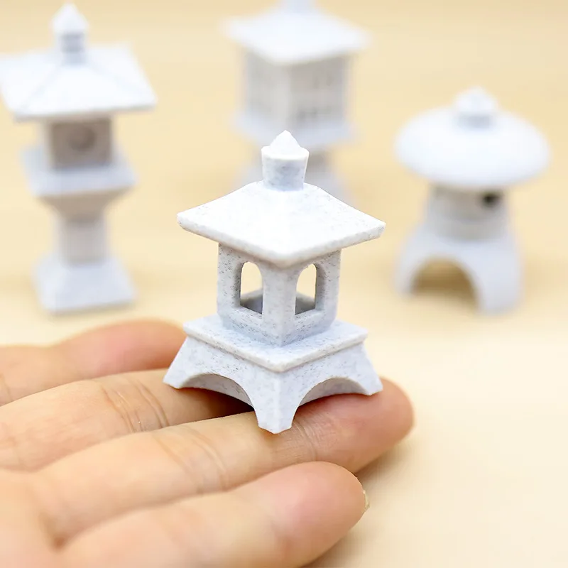 Mini Japanese Stone Pavilion Stone Model Realistic Miniature Garden Landscape Decoration Table Scene Accessory Desktop Craft