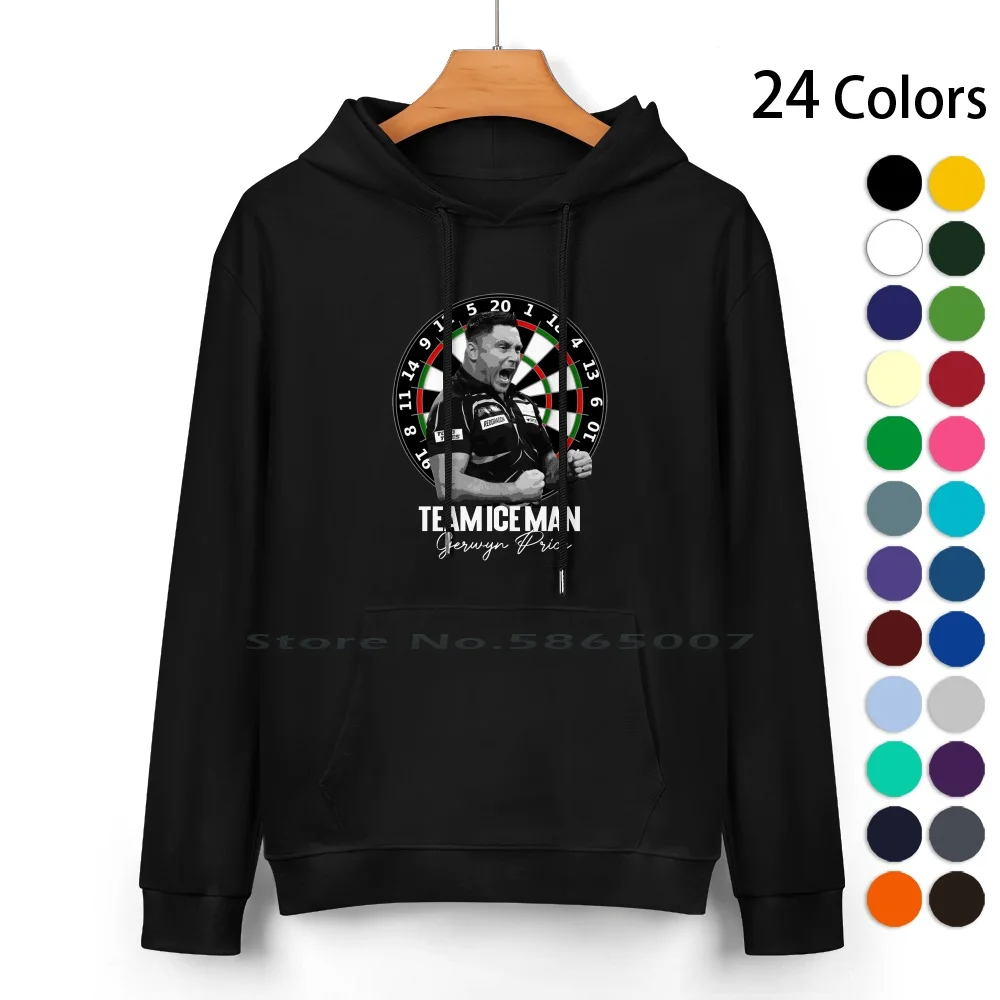 Gerwyn Price Cotton Hoodie Sweater 24 Colors The Iceman Dart Darts Ice Man Christmas Gerwyn Price Black Gerwyn Price Magnet