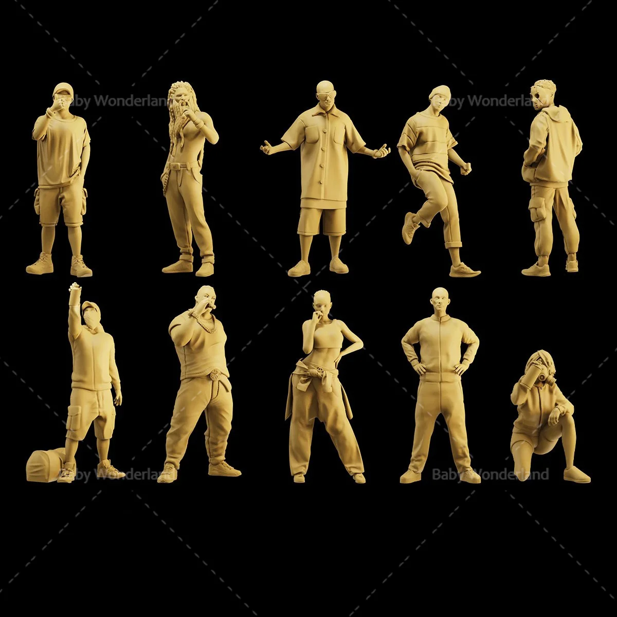 

Customized 1/64 1/43 1/35 Street Gangs Thugs Vendors Figure Model Unpainted Creative Photography Scene Toys Dolls
