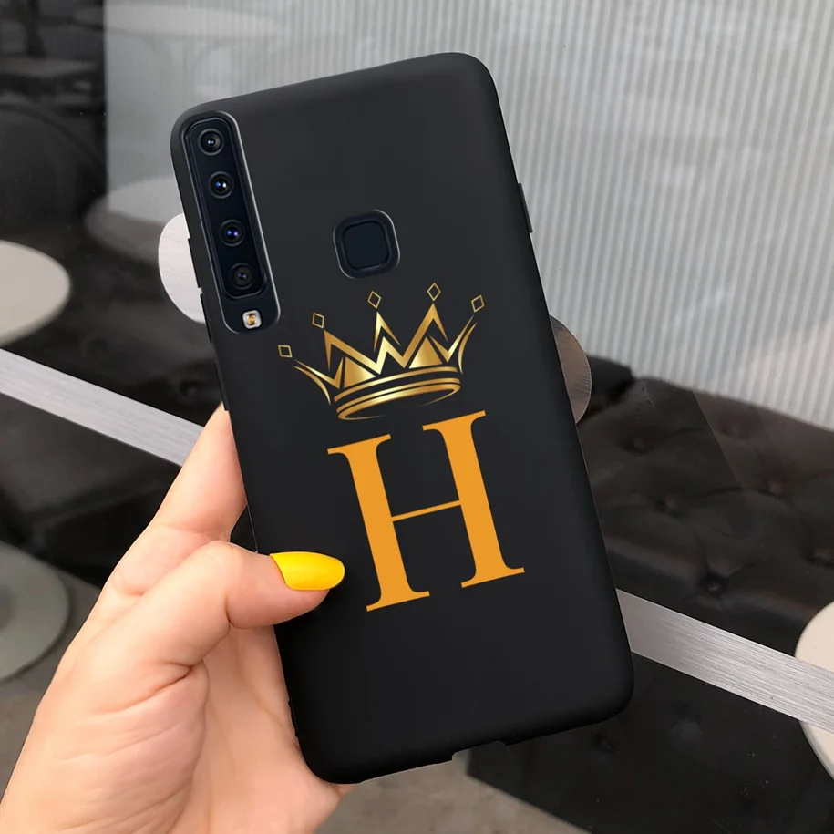 For Samsung Galaxy A9 2018 Case SM-A920F Back Cover Cute Crown Letters Soft Shockproof Funda For Samsung A9 2018 A9s Phone Cases