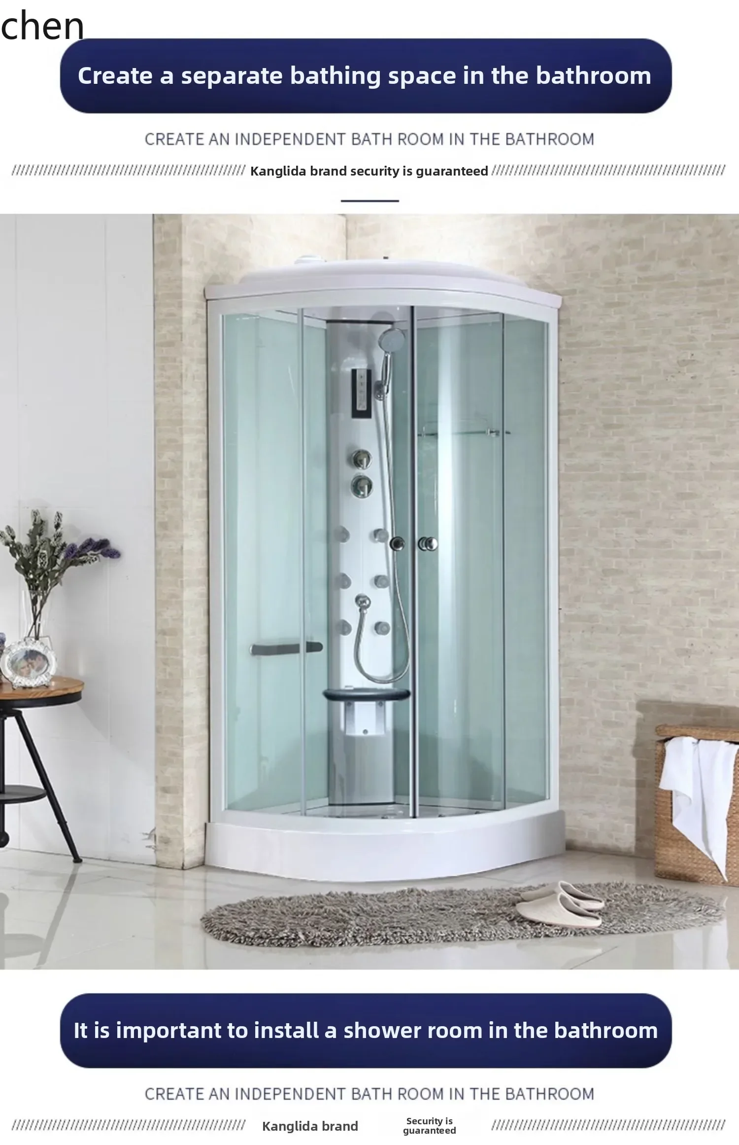 DSA Integrated Shower Room Arc Fan-Shaped One-Piece Bathing Room Shower Cabin