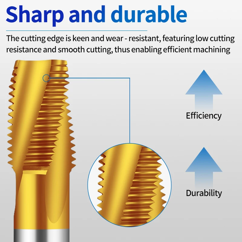 

EiMoGe HSSE-35 JIS Standard TIN Coating Pipe Spiral Fluted Tap PS PF G BSP RP 1/16 1/8 1/4 3/8 ~1-11 Machine Screw Thread Taps