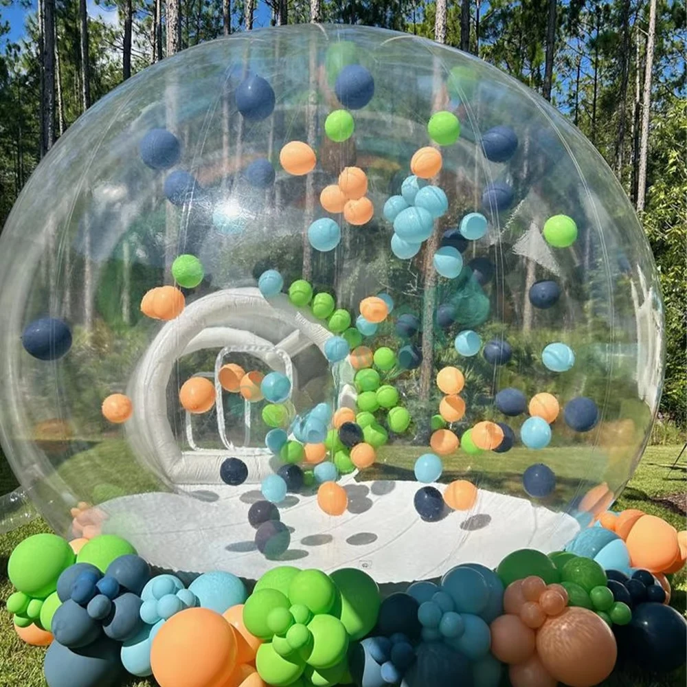 Popular 4m bubble dome house blowing up pastel pink retro green balloon wreath set pastel light blue gold balloon arch