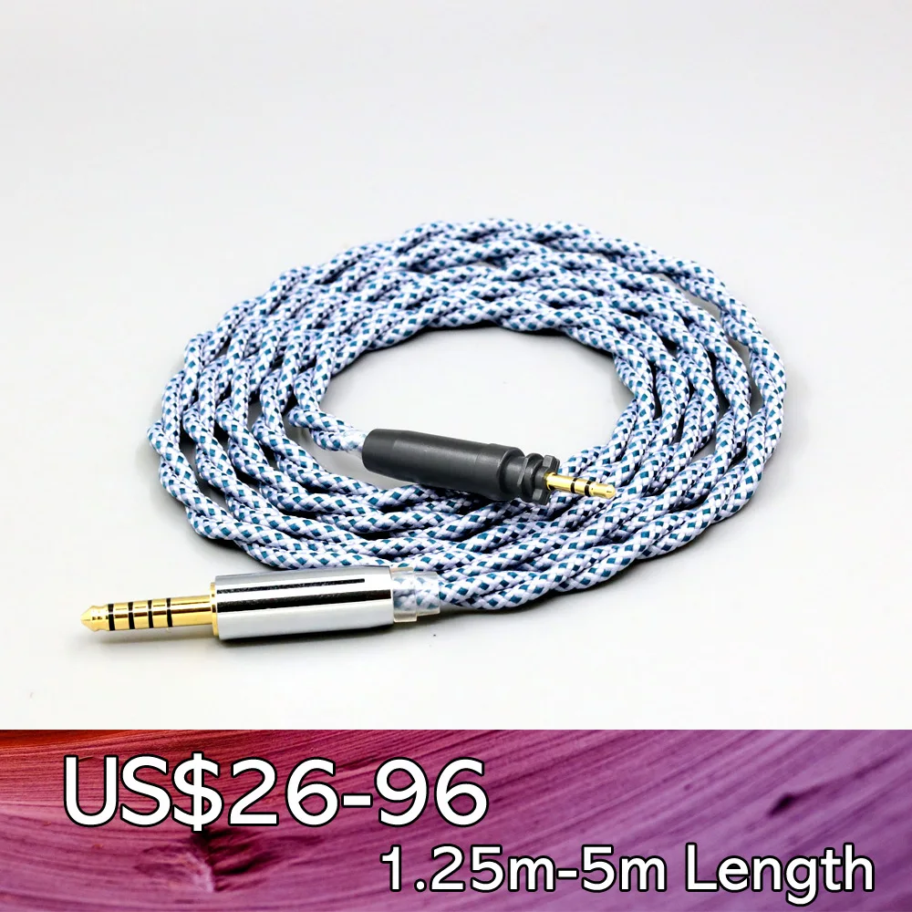 

99% Pure Silver Mix Graphene OCC Shielding Earphone Cable For Shure SRH440A SRH840A Headphone LN008674