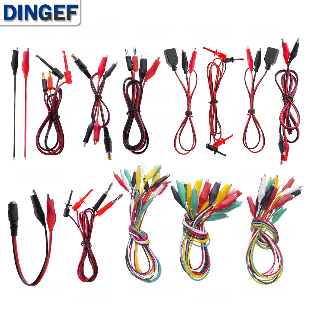 1 قطعة DIY بها بنفسك الكهربائية المتعدد موصلات اختبار التمساح الموز 4 مللي متر التوصيل USB تيار مستمر التوصيل كابل عالمي مع مقاطع التمساح