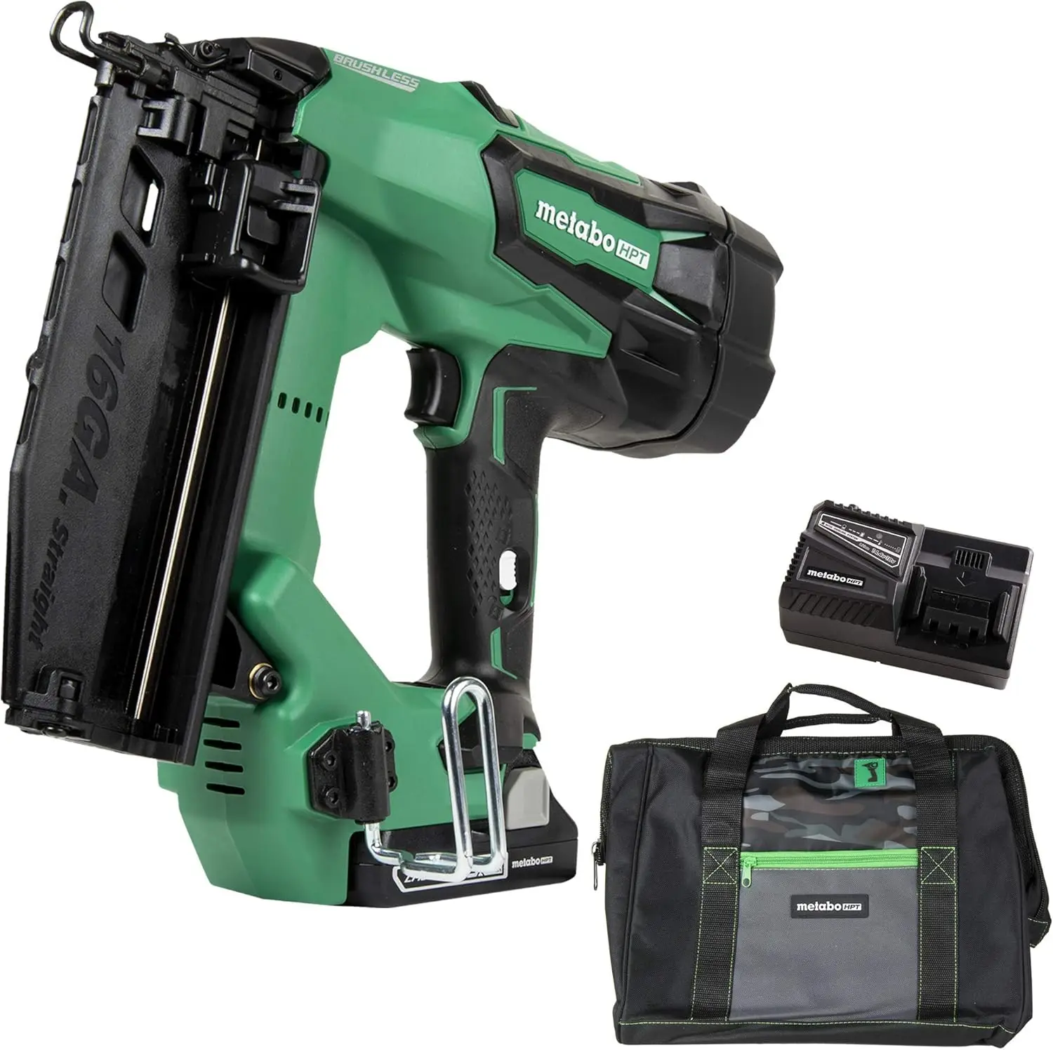 18V Brushless Lithium-Ion 16 Gauge Cordless Straight Brad Nailer Kit 3 Ah for Molding Install Cabinetry and Finish Work