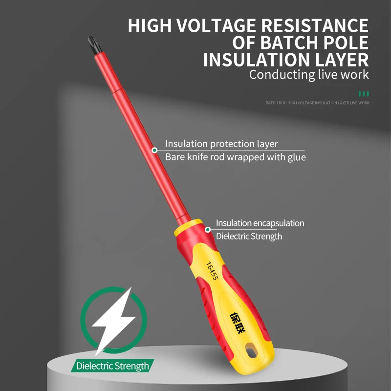معزول فيليبس مشقوق PP مقبض اليد مفك مجموعة سائق كهربائي أداة إصلاح أدوات يدوية متعددة الوظائف #5