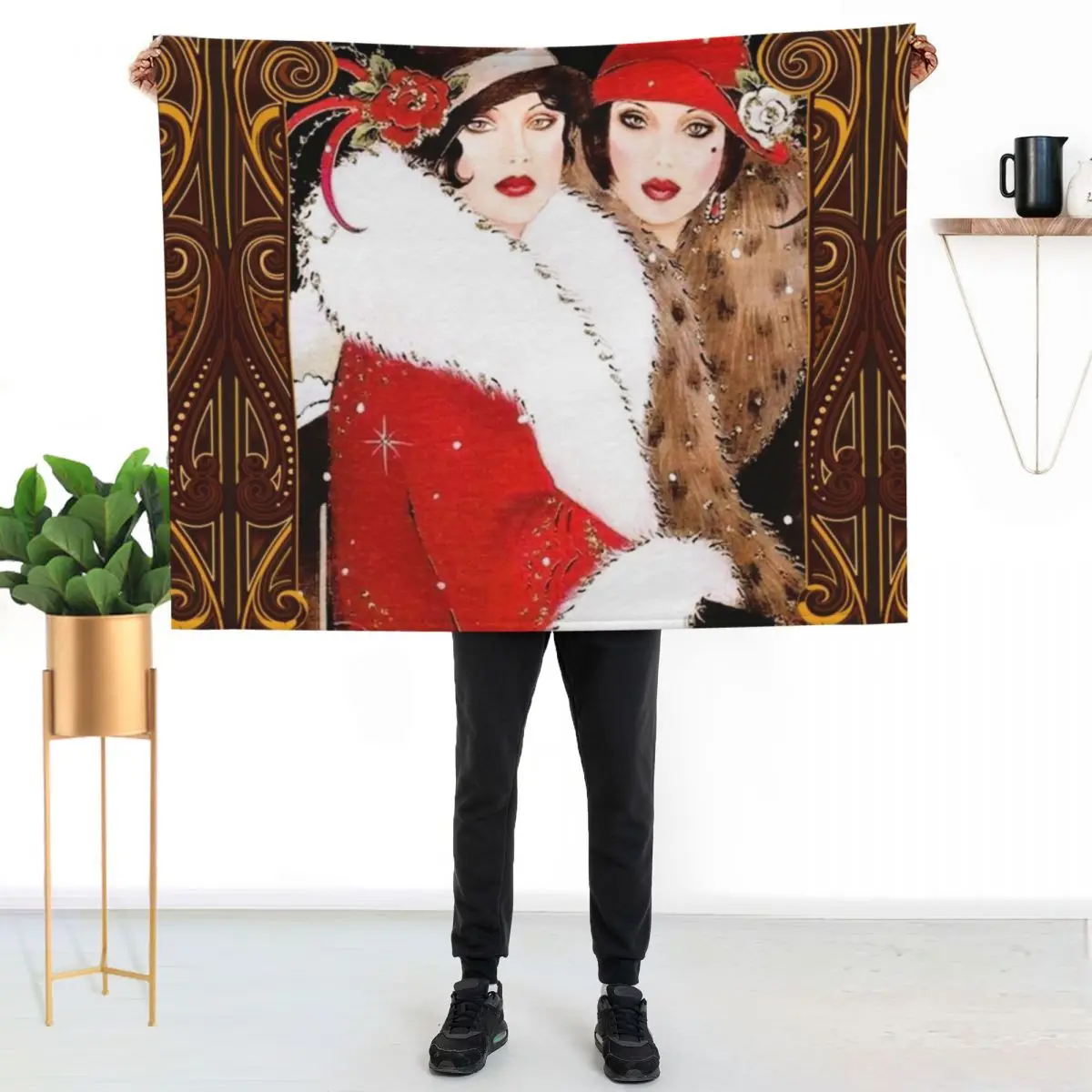 Out on the town Throw Blanket Portable Lightweight Blanket for Travel Camping