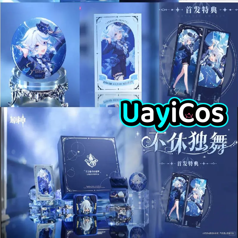 

Bluetooth наушники оригинальные Genshin Impact Furina Bluetooth наушники набор подарочная коробка значок кукла аниме фигурка игры игрушки подарки для детей