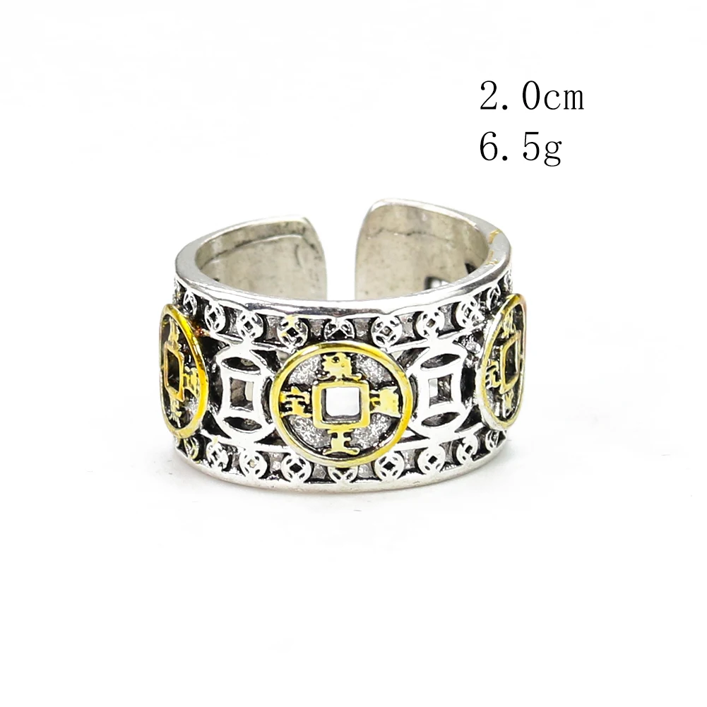 معدن الفولاذ المقاوم للصدأ الجوف خارج حلقات العملة القديمة افتتاح قابل للتعديل فورتشن لاكي الزناد إصبع نقل التمائم