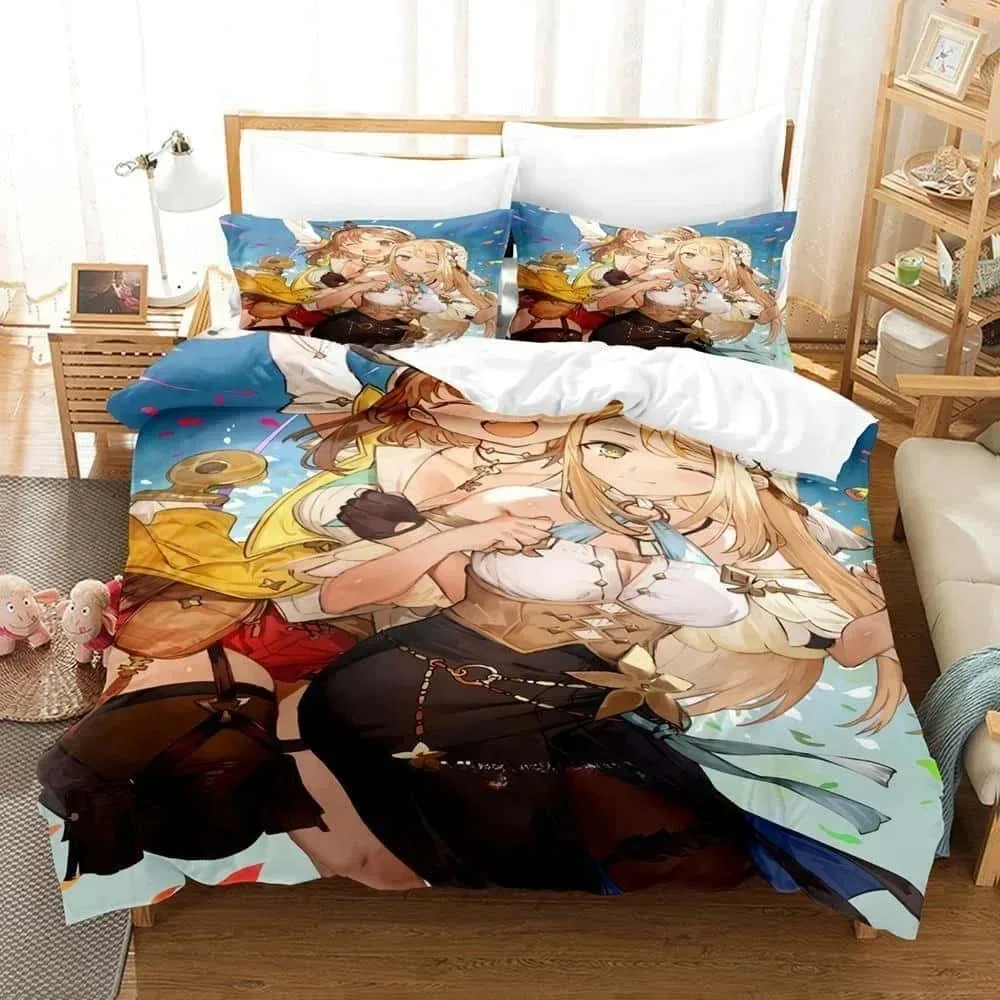 3D Anime Atelier Ryza 2 Lost Legends & the Secret Fairy Bedding Set Single Twin Full Queen King Size Bed Set Adult Kid Bedroom