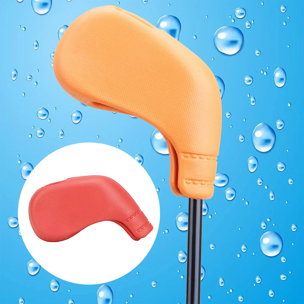 Golf Club Cover TPE Waterproof Iron Head Covers Portable Travel Replacement Protector Sports Guard Sleeve for Black