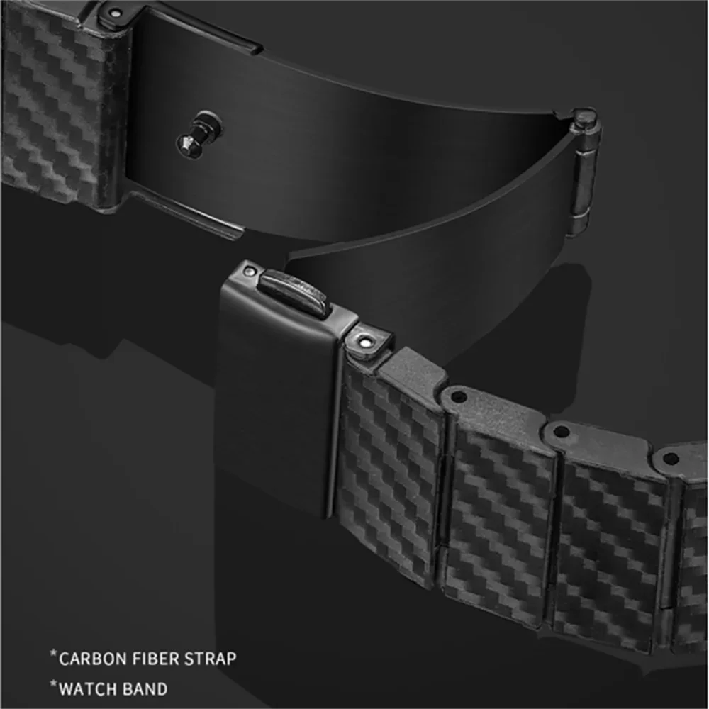 Ремешок для часов из углеродного волокна 20 мм 22 мм для Amazfit Balance 2/Active 2, квадратный браслет для Amazfit Bip 6/5/3/3Pro/GTR GTS 4 3 2, ремешок