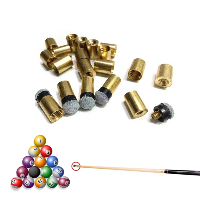 10Pcs Pool Cue Tips Snooker Ferrule Set Billiards Replacement Accessories