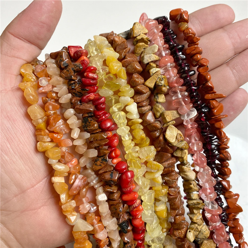 5-8MM Natural Freeform Stone Rock Chips Beads Crystal Gem Gravel Bead for Jewelry Making DIY Bracelet Necklace Earring Findings