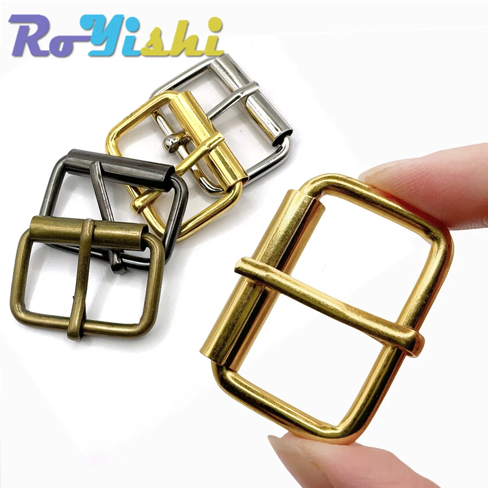 10Pcs Metal Wire Formed Half Single Roller Belt Buckles for Hand Bag Shoe StrapRectangle Ring Leather Craft Accessory