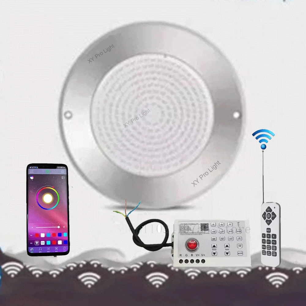 12V 35W RGB Underwater Lights 25W Bluetooth APP Control IP68 LED Swimming Pool Light 12W 18W Pool Party Decoration Fountain Lamp