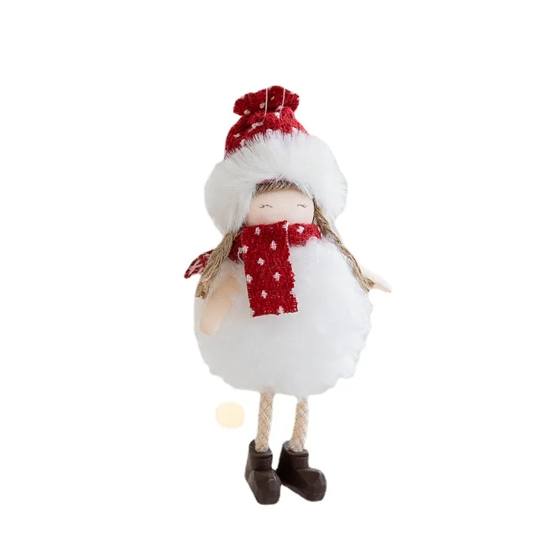 Santa Snowman Elk Cute Plush Girl Pendant Christmas Tree Decoration Pendant 2024 Happy New Year Gift for Children