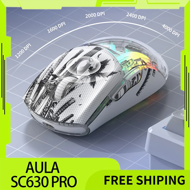 

Мышь Aula Sc630 Pro, трехрежимная беспроводная игровая мышь, энергосбережение Sc630Pro с зарядной базой, геймерские киберспортивные мыши, подарки для ПК