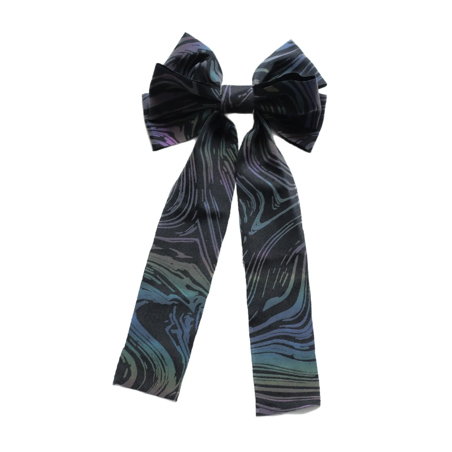 Elegante strass arco de cabelo clipe glitter reflexivo headwear fita longa acessório de cabelo feminino doce festa casamento moda diária