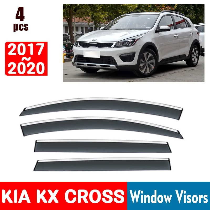 

FOR KIA KX CROSS 2017-2020 Window Visors Rain Guard Windows Rain Cover Deflector Awning Shield Vent Guard Shade Cover Trim