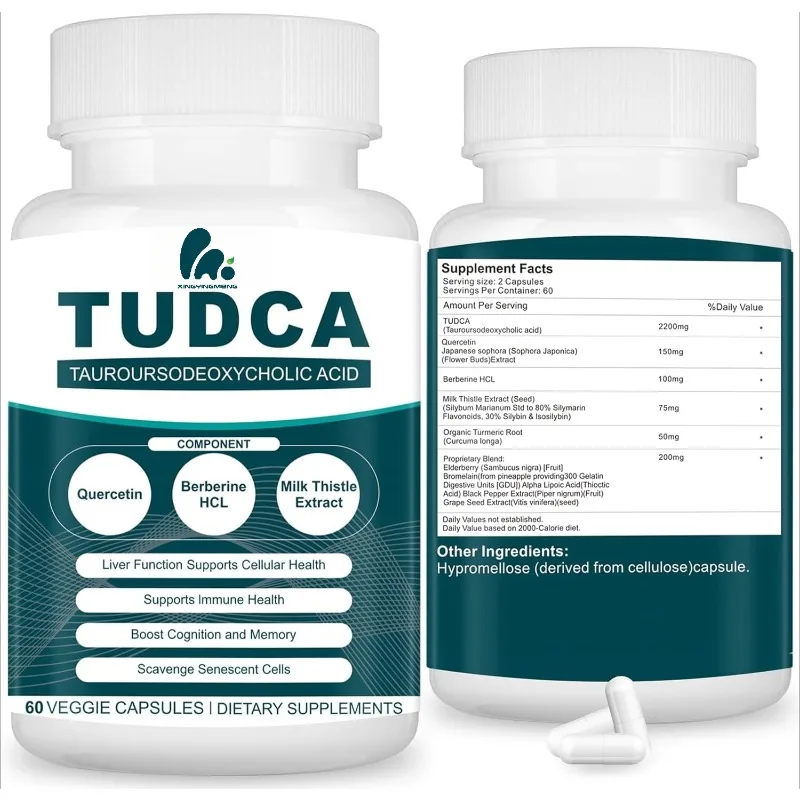 2200MG TUDCA supplement bile salt complex capsules for liver cleansing and digestive health -60 capsules