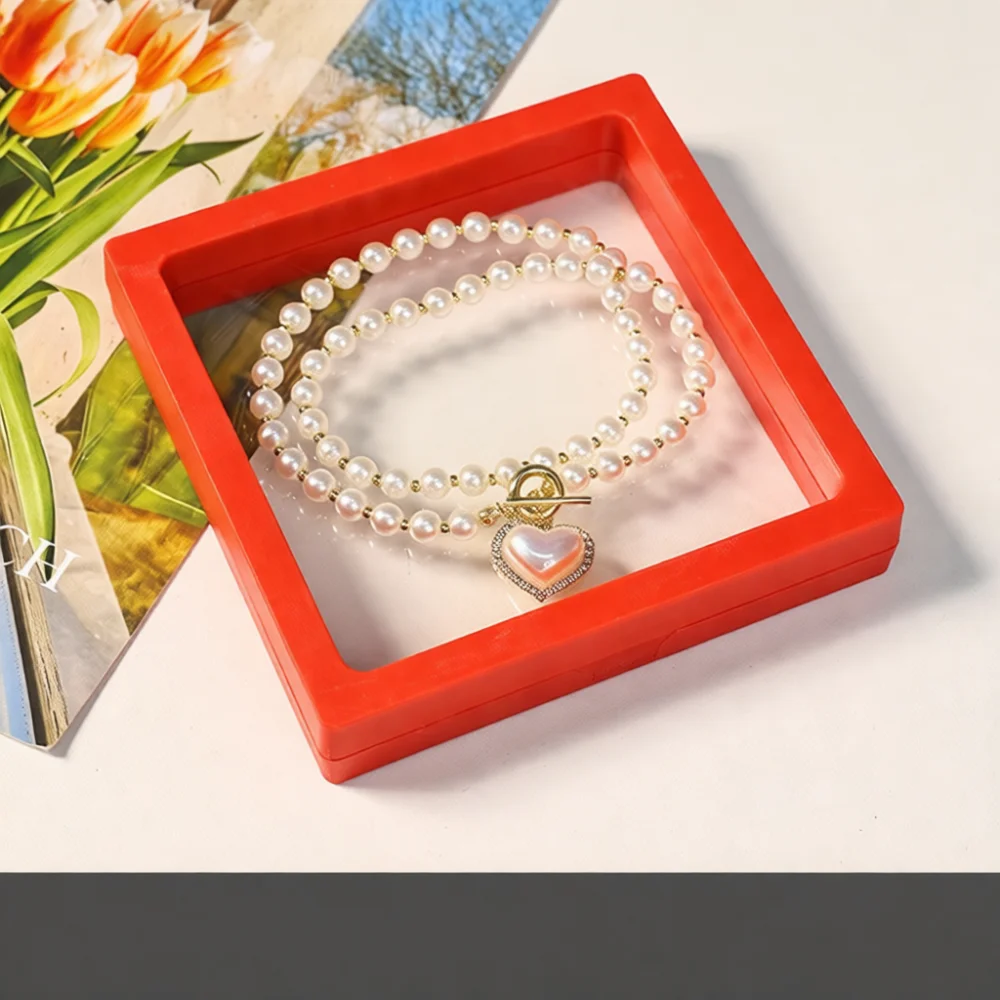 Professional Jewelry Display Case Floating PE Film Container Sturdy Storage Box For Fashion Ornaments Accessory Set