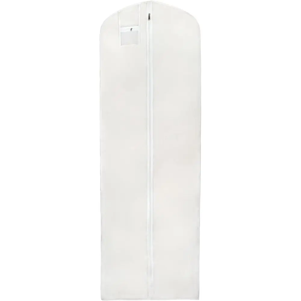

Extra Long White Wedding Garment Bag for Clothes Cover and Travel Storage (72-inch)