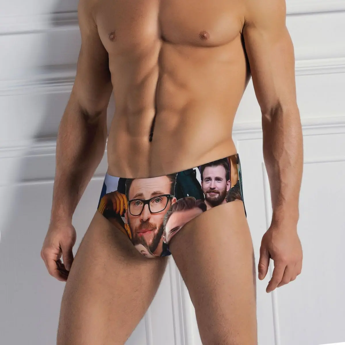 

Chris Evans Photo Collage Men's Triangle Panties Boxer Underpants Short Underwear for Homme Man Boyfriend Gifts