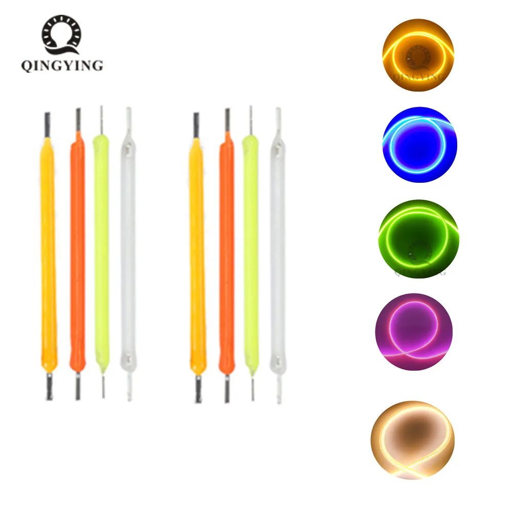 

10pcs 3v 10pcs 80mm Led Filament Edison Flexible 300ma Bulb 2200k Red Green Blue Cob Bead Unit Diodes Holiday Lighting Diy Kit