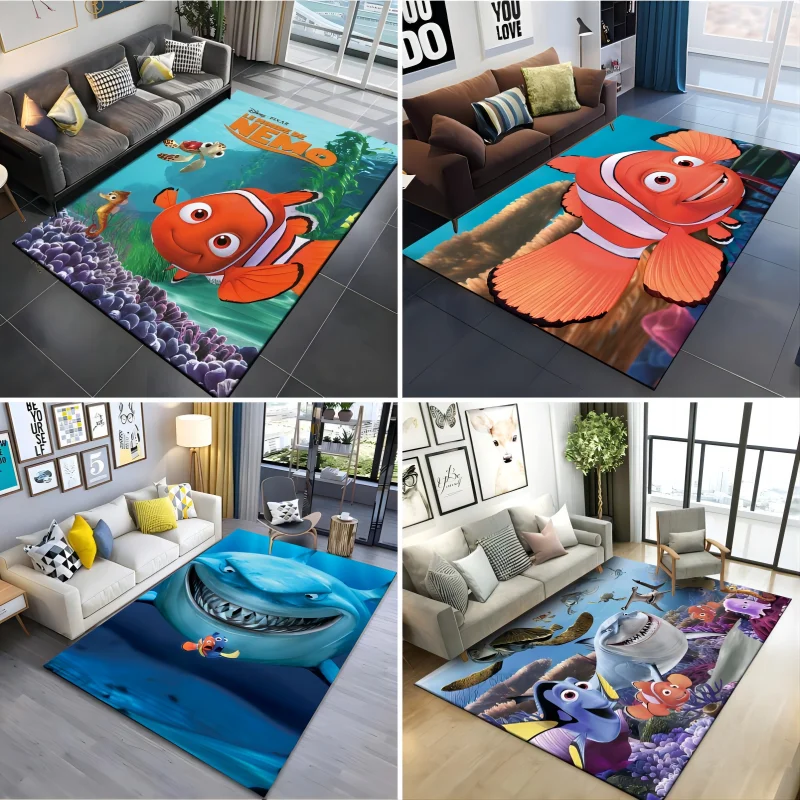 MINISO Disney Cartoon Carpet Finding Nemo 3D Printing Rug for Bedroom Bedside Decor Living Room Baby Crawling Non Slip Floor Mat