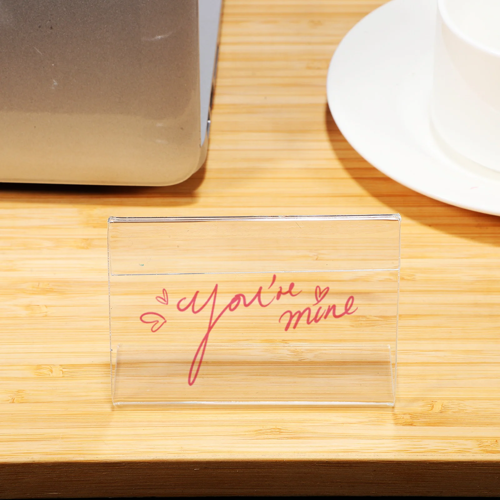 

20 Pcs Display Board Acrylic Stands Sign Holder Transparent Wedding Table Holders Top