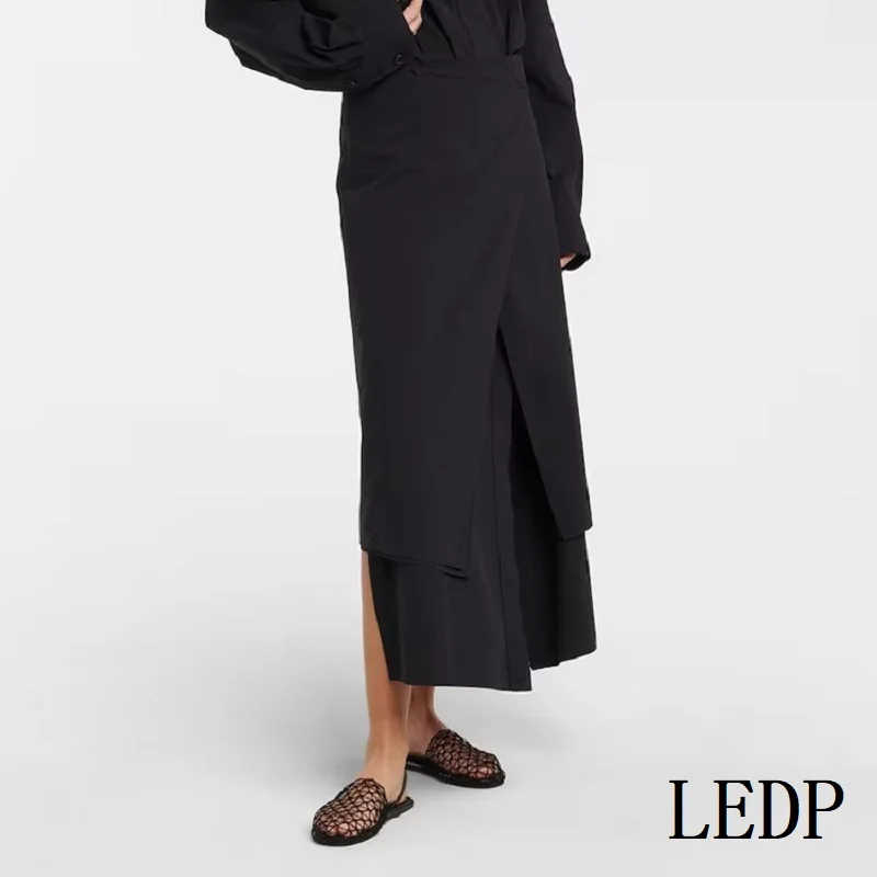 LEDP Brand Women's Flat Shoes 2024 New French Retro Mesh Woven Hollow Flat-bottomed Baotou Slippers Round Head Wearing Sandals
