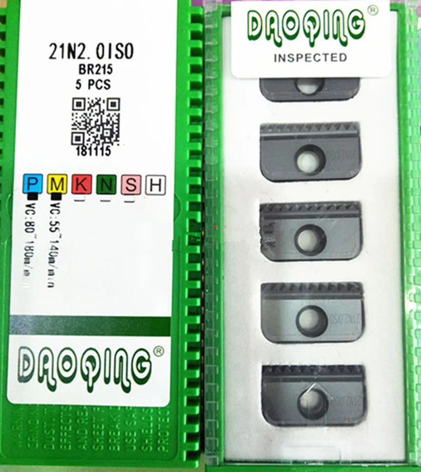 12N 14N 21N 14E 21E 0.5 0.75 1.0 1.25 1.5 1.75 2.0 2.5 3.0 3.5 ISO BR215 DAOQIN Carbide Threaded Milling insert